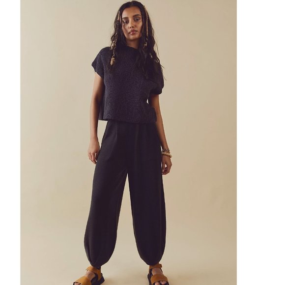 Free People Pants - NEW Free People Freya Sweater 2 Piece Set in Black Charcoal Combo
